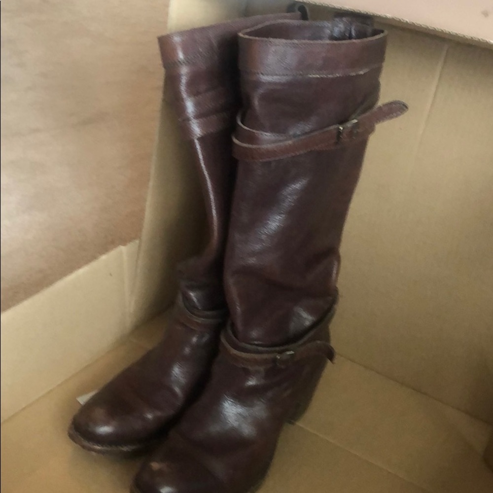 Frye ‘Jane Strappy’ dark brown boots